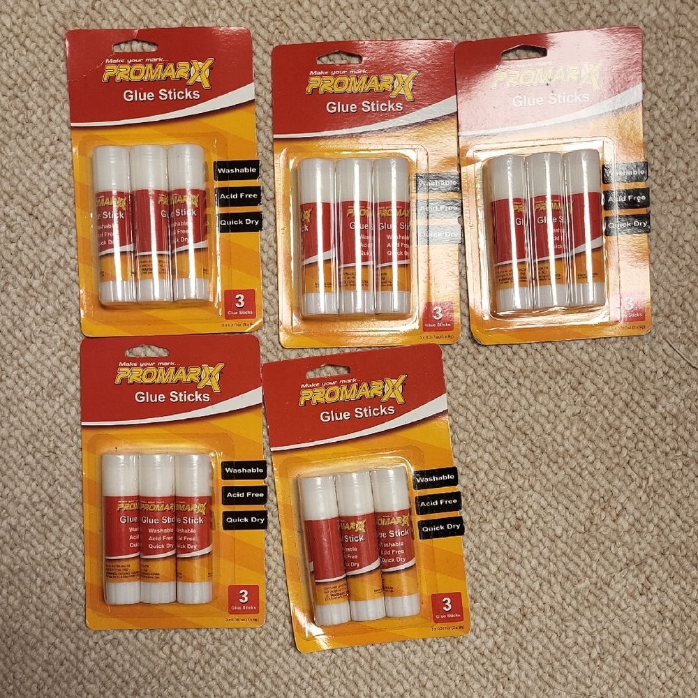 Lot Of 5 Packages Each A 3 Pack Glue Sticks New Sealed As Pictured